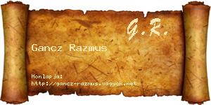 Gancz Razmus névjegykártya